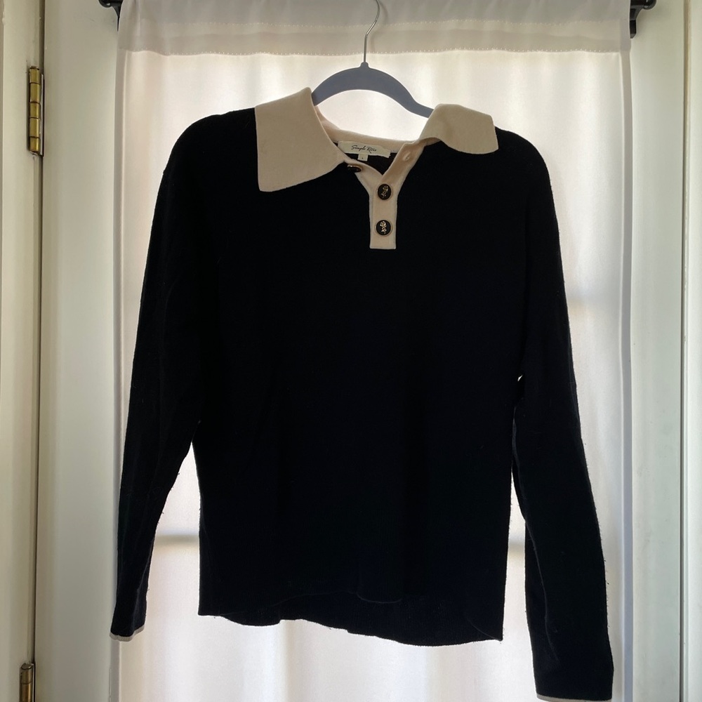 Simple Retro 100% Wool Collared Sweater - Picture 3 of 5